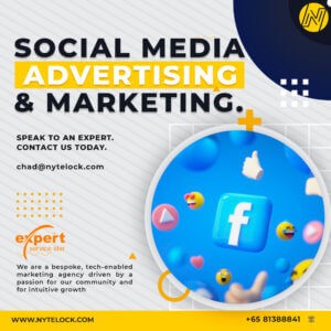 social media advertising and marketing with large facebook icon