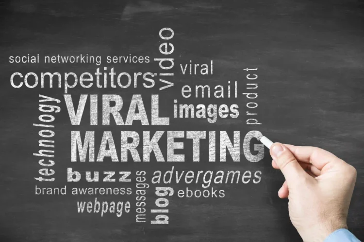 a jumble of words related to viral marketing