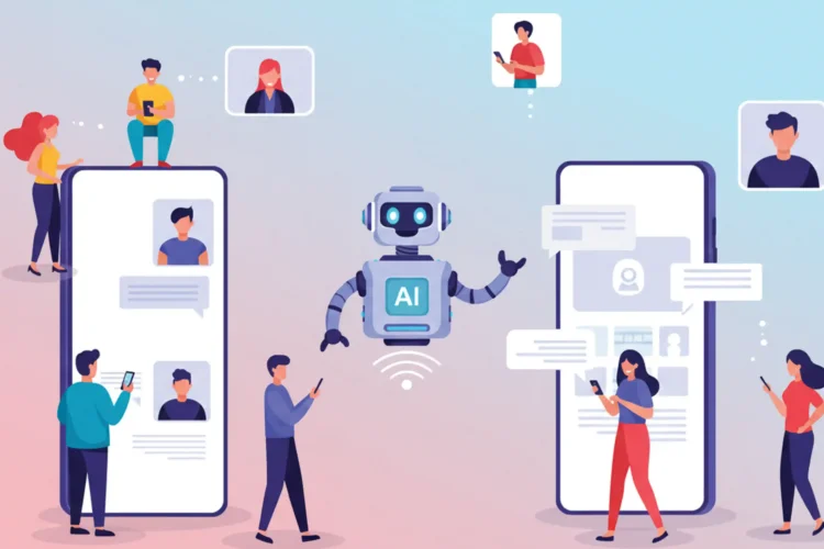 A 2d image of marketing with AI