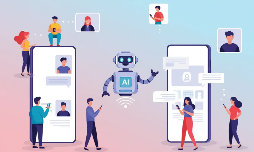 A 2d image of marketing with AI