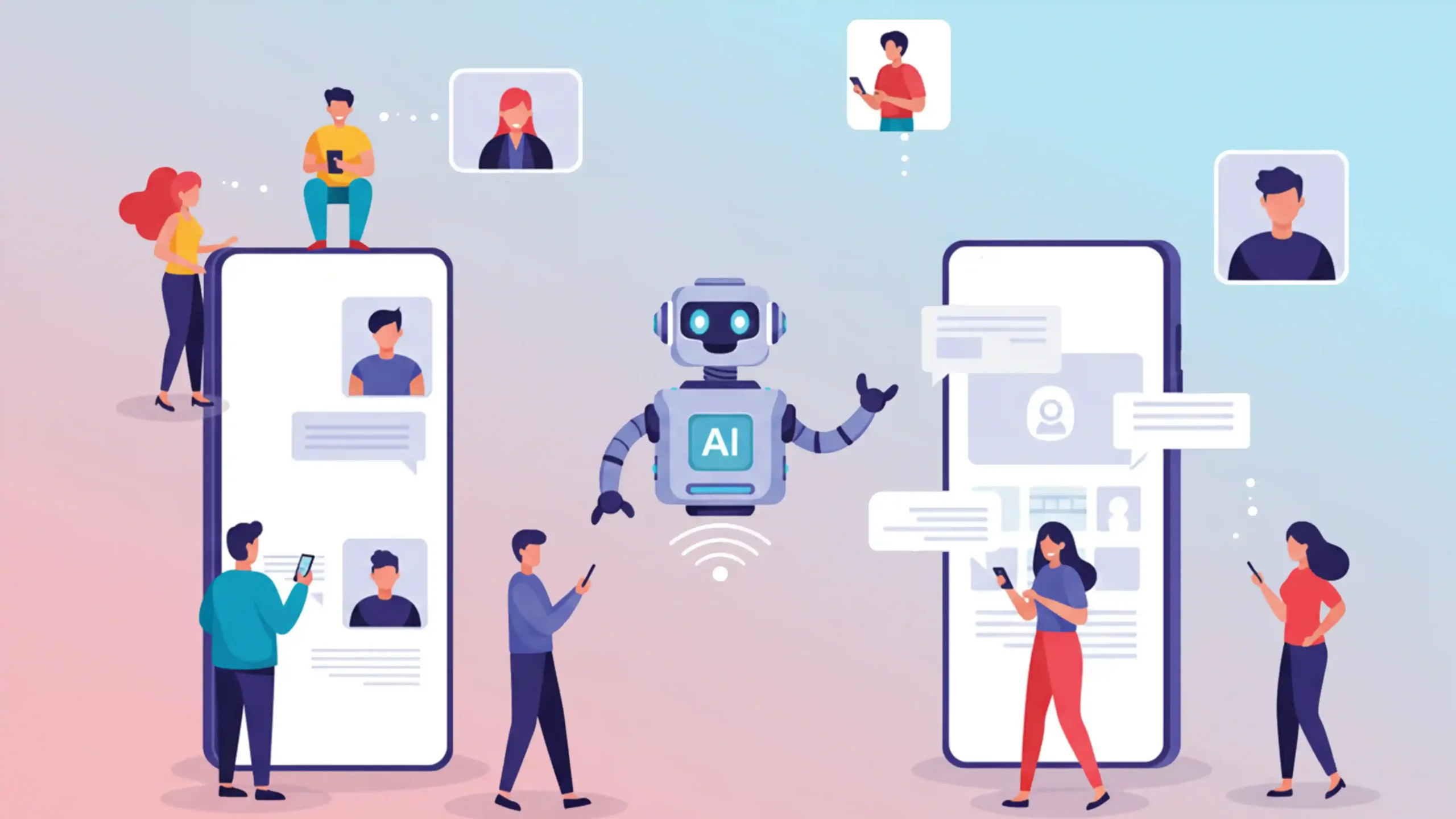 A 2d image of marketing with AI